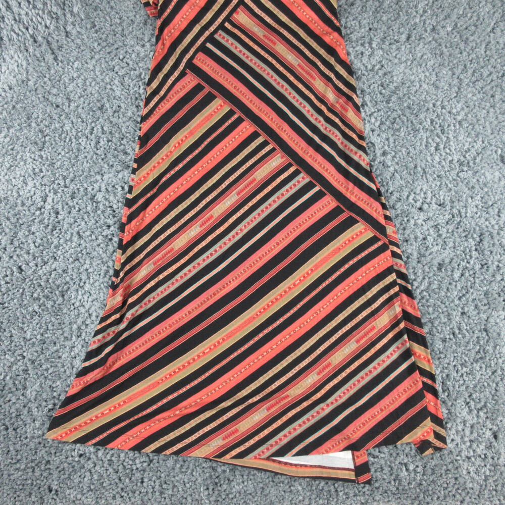 Peruvian Connection Dress Womens Medium Black Orange Coral Antiplano Stripe NWT - Picture 15 of 16